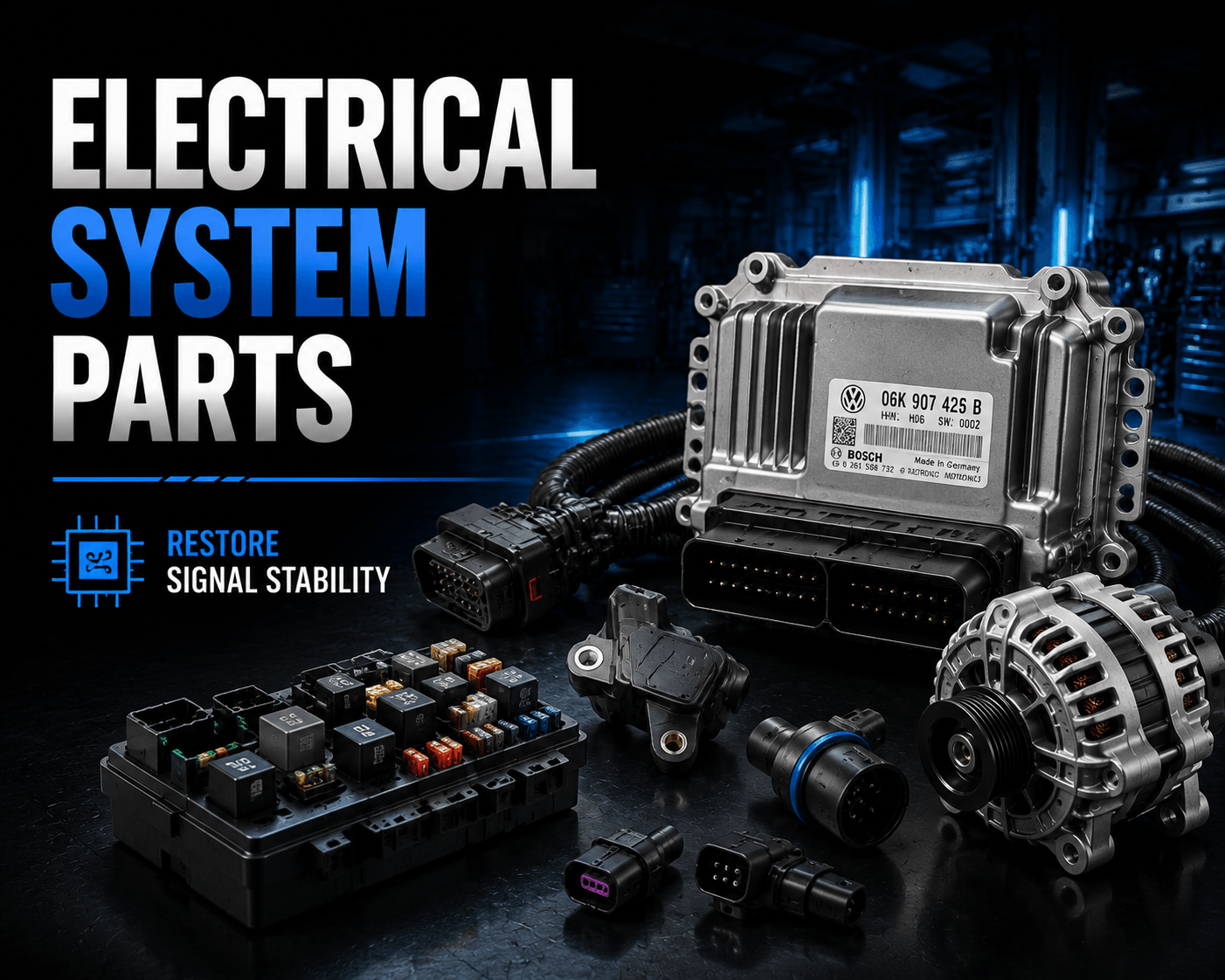 VW ECU wiring harness electrical sensor network diagram
