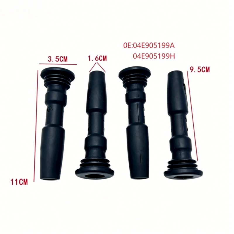 4PCS Ignition Coil Protective Sleeve Set for Golf Santana Jetta Lavida | Ignition Coil Dust Cover Boots | Replaces 04E905199A 04E905199H