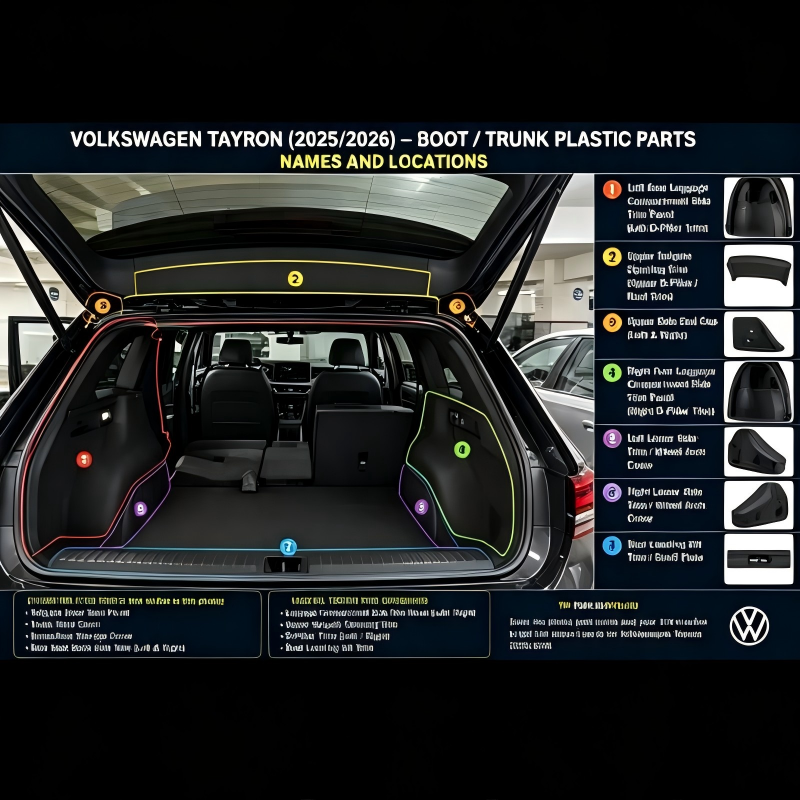 55G867287A9B9 55G867288A9B9 Rear C-Pillar Interior Trim Panel Set VW Tayron Left Right Replacement